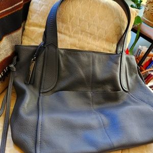 Large grey leather Vince Camuto Tote